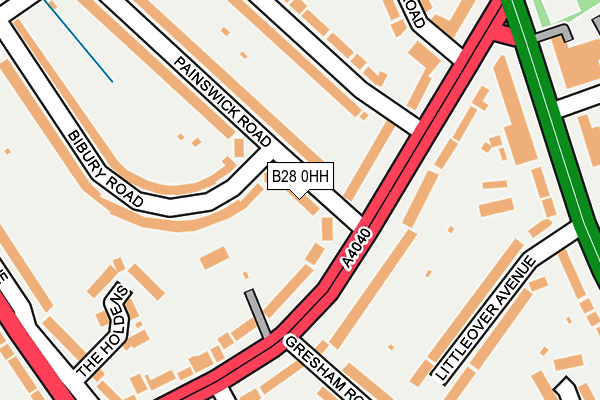 B28 0HH map - OS OpenMap – Local (Ordnance Survey)