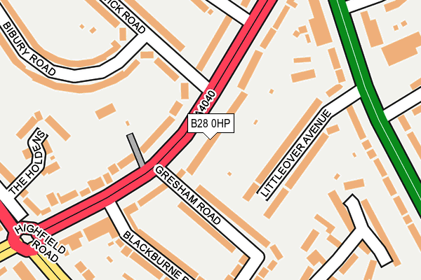 B28 0HP map - OS OpenMap – Local (Ordnance Survey)