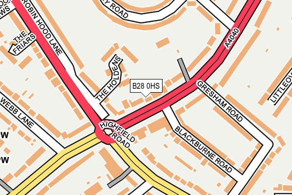 B28 0HS map - OS OpenMap – Local (Ordnance Survey)