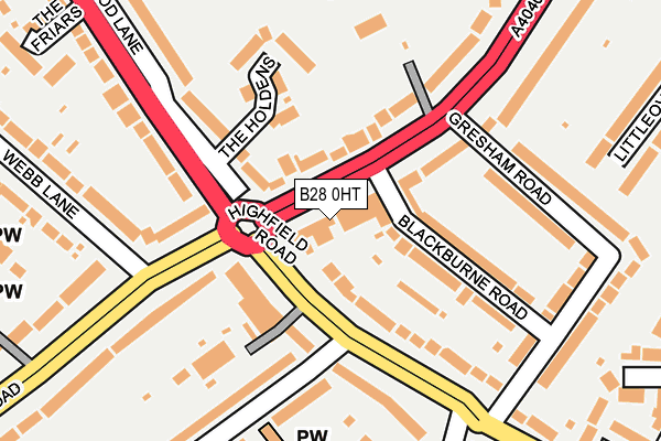 B28 0HT map - OS OpenMap – Local (Ordnance Survey)