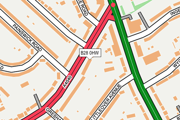 B28 0HW map - OS OpenMap – Local (Ordnance Survey)