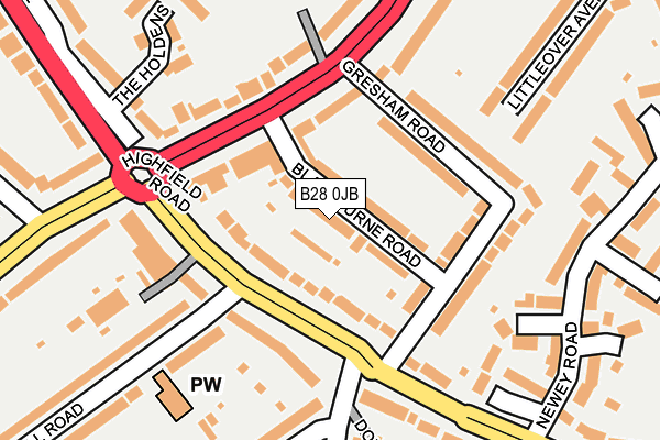 B28 0JB map - OS OpenMap – Local (Ordnance Survey)