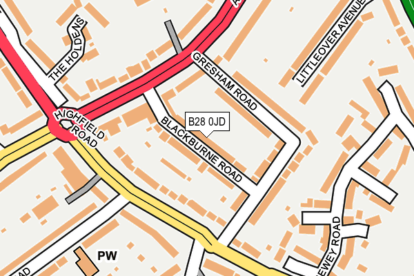 B28 0JD map - OS OpenMap – Local (Ordnance Survey)