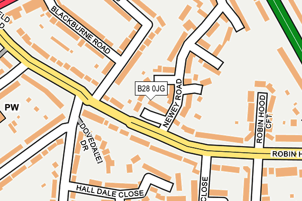 B28 0JG map - OS OpenMap – Local (Ordnance Survey)