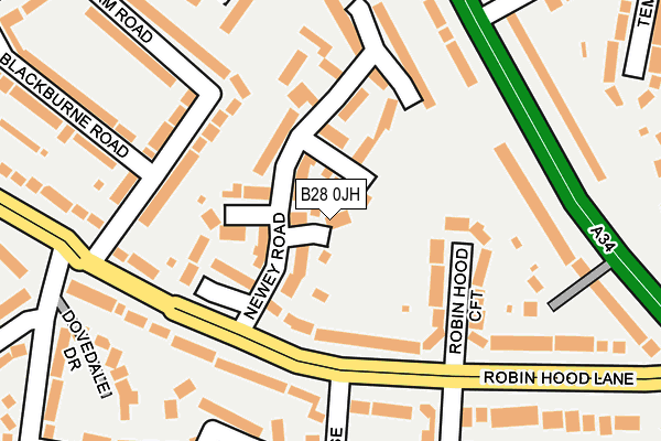 B28 0JH map - OS OpenMap – Local (Ordnance Survey)