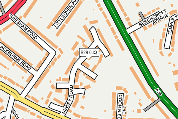 B28 0JQ map - OS OpenMap – Local (Ordnance Survey)