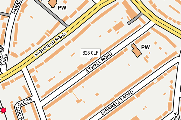 B28 0LF map - OS OpenMap – Local (Ordnance Survey)