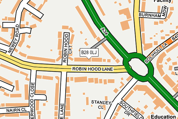 B28 0LJ map - OS OpenMap – Local (Ordnance Survey)