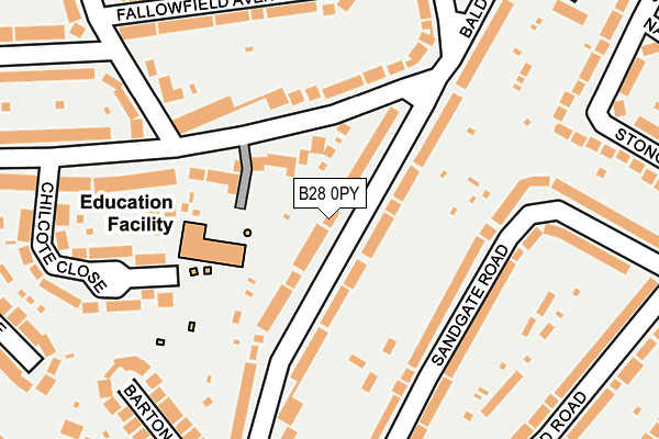 B28 0PY map - OS OpenMap – Local (Ordnance Survey)