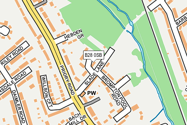 B28 0SB map - OS OpenMap – Local (Ordnance Survey)