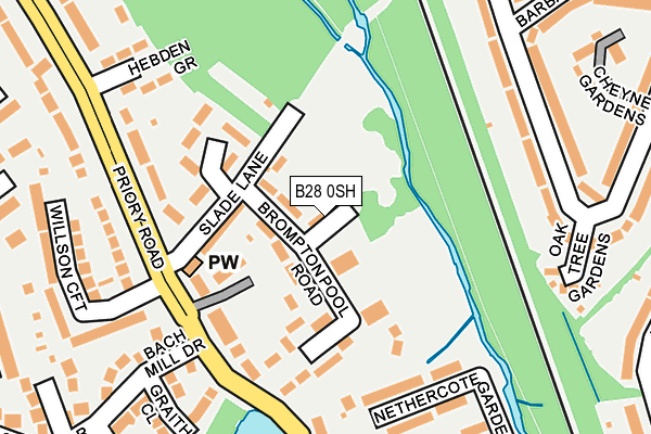 B28 0SH map - OS OpenMap – Local (Ordnance Survey)