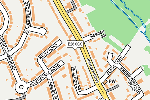 B28 0SX map - OS OpenMap – Local (Ordnance Survey)