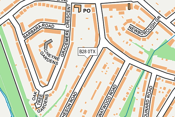 B28 0TX map - OS OpenMap – Local (Ordnance Survey)