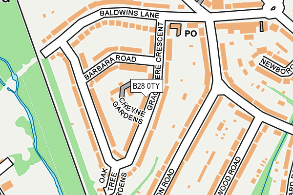 B28 0TY map - OS OpenMap – Local (Ordnance Survey)