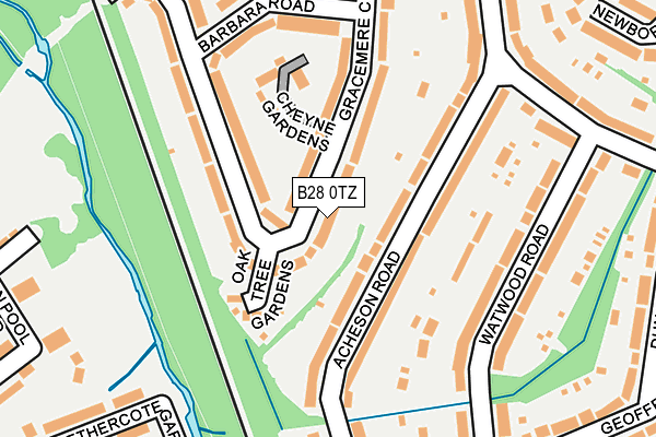 B28 0TZ map - OS OpenMap – Local (Ordnance Survey)