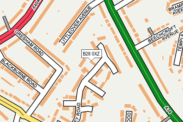 B28 0XZ map - OS OpenMap – Local (Ordnance Survey)