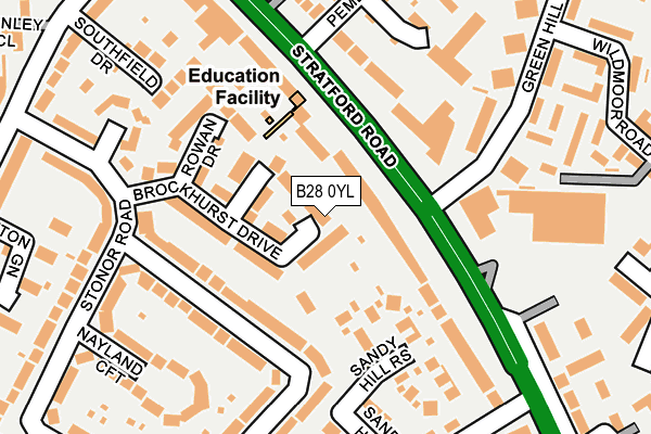 B28 0YL map - OS OpenMap – Local (Ordnance Survey)