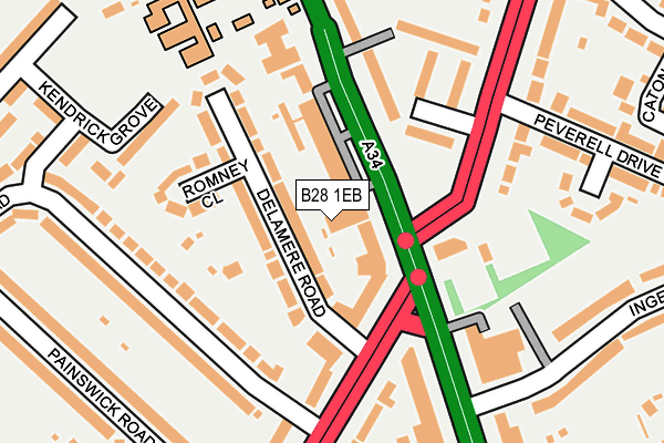 B28 1EB map - OS OpenMap – Local (Ordnance Survey)