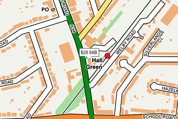 B28 8AB map - OS OpenMap – Local (Ordnance Survey)