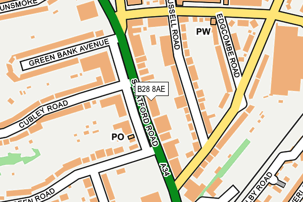 B28 8AE map - OS OpenMap – Local (Ordnance Survey)