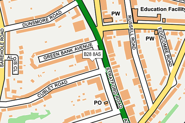 B28 8AS map - OS OpenMap – Local (Ordnance Survey)