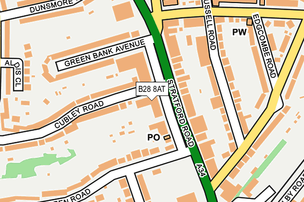 B28 8AT map - OS OpenMap – Local (Ordnance Survey)