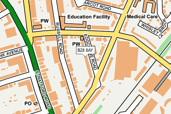 B28 8AY map - OS OpenMap – Local (Ordnance Survey)