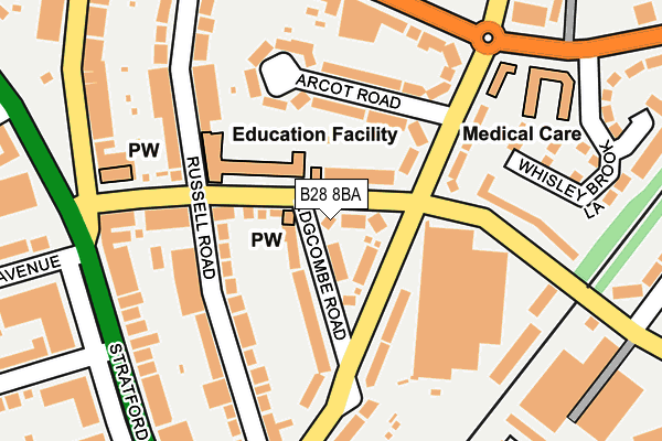 B28 8BA map - OS OpenMap – Local (Ordnance Survey)