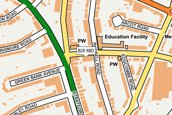 B28 8BD map - OS OpenMap – Local (Ordnance Survey)