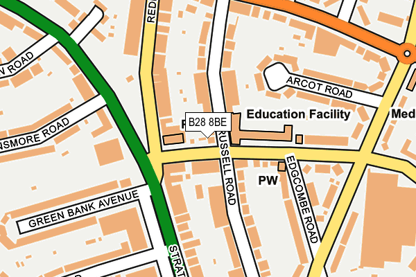 B28 8BE map - OS OpenMap – Local (Ordnance Survey)