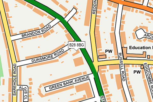 B28 8BG map - OS OpenMap – Local (Ordnance Survey)