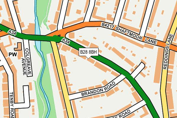 B28 8BH map - OS OpenMap – Local (Ordnance Survey)