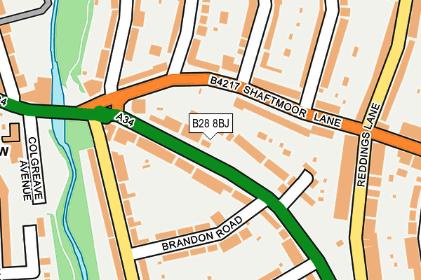 B28 8BJ map - OS OpenMap – Local (Ordnance Survey)