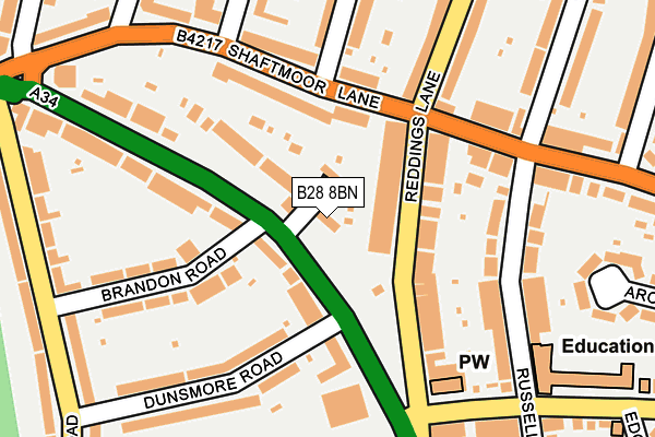 B28 8BN map - OS OpenMap – Local (Ordnance Survey)