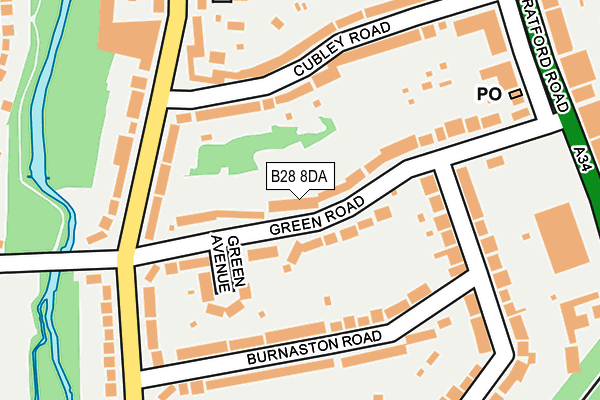 B28 8DA map - OS OpenMap – Local (Ordnance Survey)