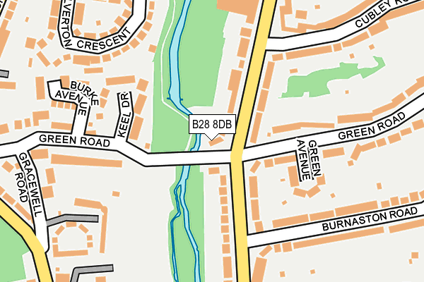 B28 8DB map - OS OpenMap – Local (Ordnance Survey)