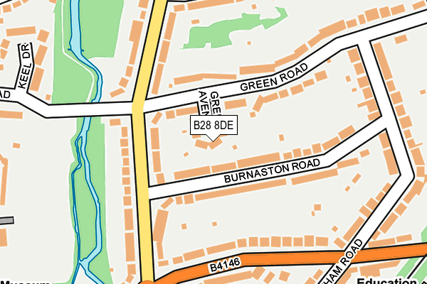 B28 8DE map - OS OpenMap – Local (Ordnance Survey)