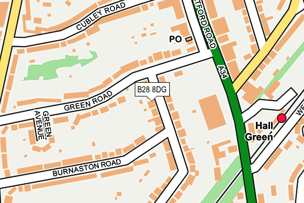 B28 8DG map - OS OpenMap – Local (Ordnance Survey)