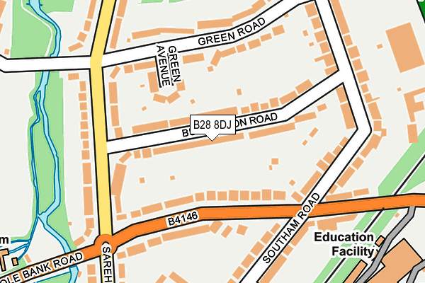 B28 8DJ map - OS OpenMap – Local (Ordnance Survey)