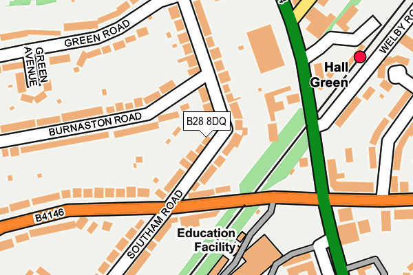 B28 8DQ map - OS OpenMap – Local (Ordnance Survey)