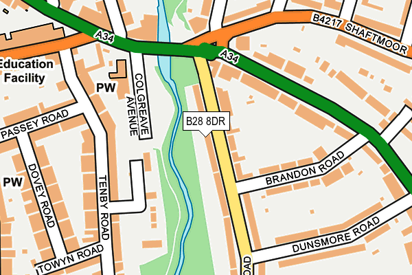 B28 8DR map - OS OpenMap – Local (Ordnance Survey)