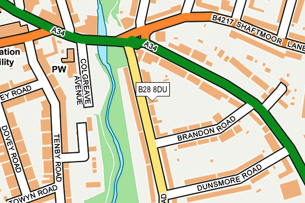 B28 8DU map - OS OpenMap – Local (Ordnance Survey)