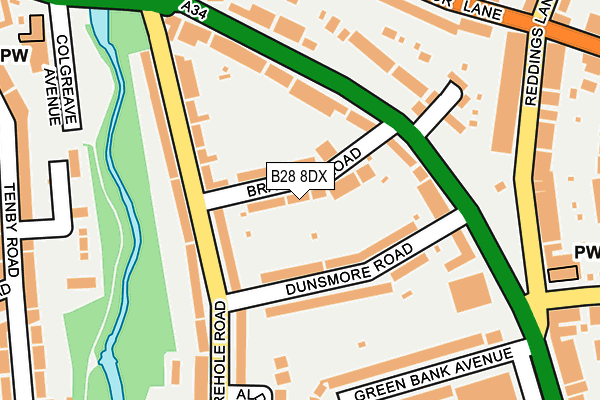 B28 8DX map - OS OpenMap – Local (Ordnance Survey)
