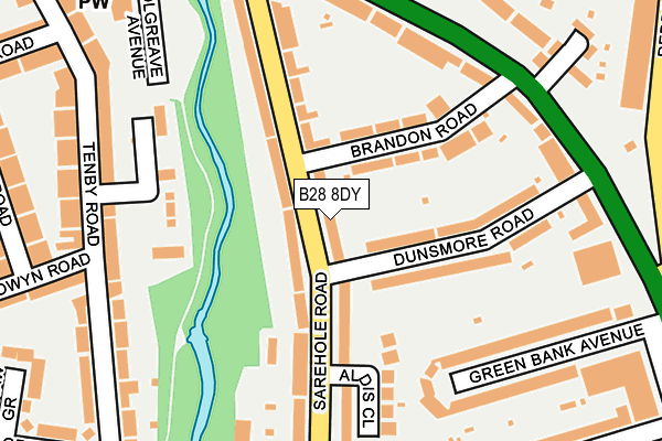 B28 8DY map - OS OpenMap – Local (Ordnance Survey)