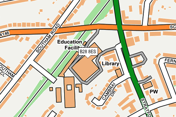 B28 8ES map - OS OpenMap – Local (Ordnance Survey)