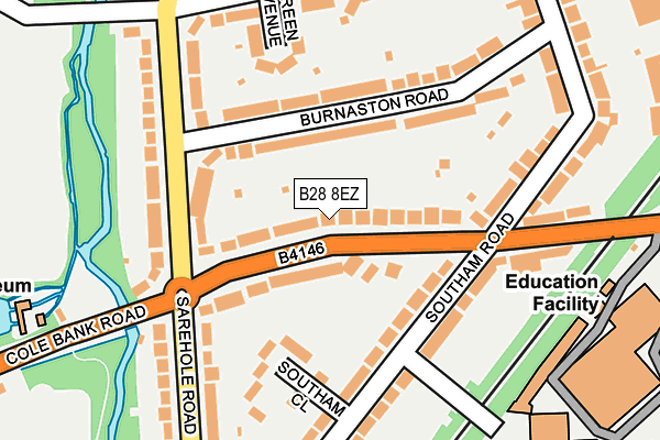 B28 8EZ map - OS OpenMap – Local (Ordnance Survey)