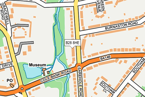 B28 8HE map - OS OpenMap – Local (Ordnance Survey)