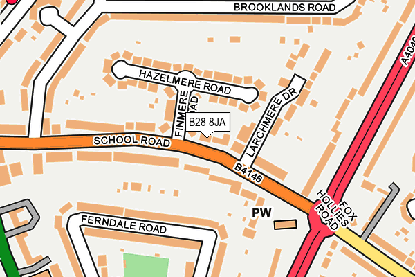B28 8JA map - OS OpenMap – Local (Ordnance Survey)