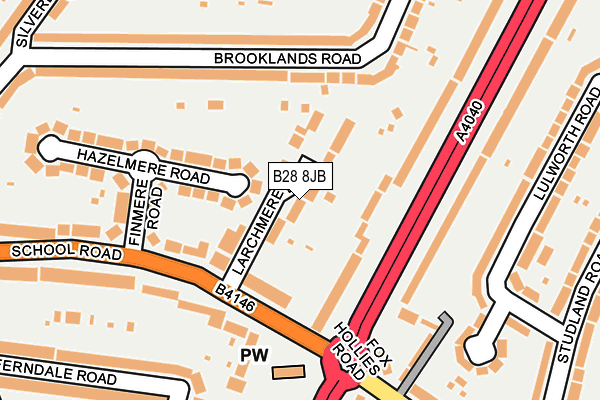 B28 8JB map - OS OpenMap – Local (Ordnance Survey)