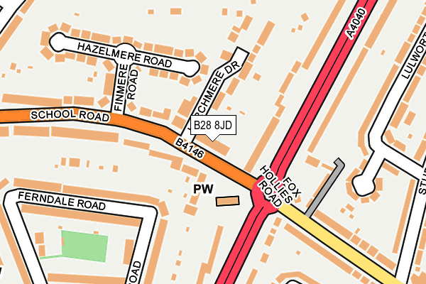 B28 8JD map - OS OpenMap – Local (Ordnance Survey)
